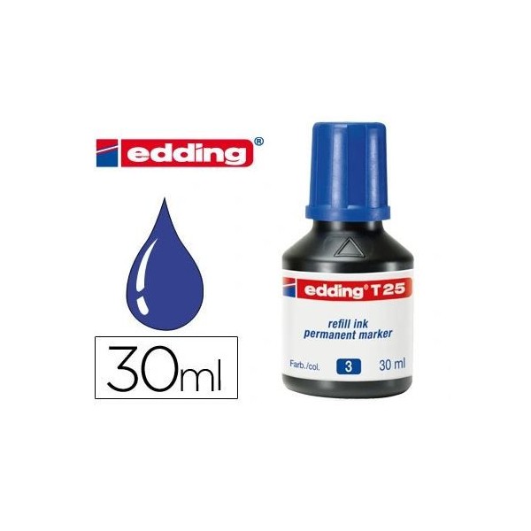 FRASCO TINTA EDDING (RECARGA P/ MARCADORES)  30ML AZUL