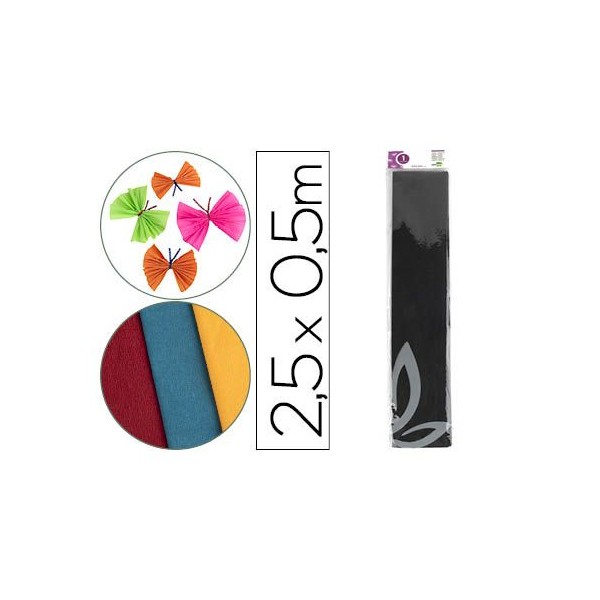 PAPEL CREPE 0,50x2,5MT PRETO