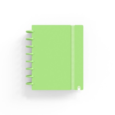 CADERNO INTELIGENTE "CAPA DURA" INGENIOX A5 100gr. 80FLS PAUTADO COR VERDE LIMA PASTEL