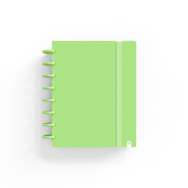 CADERNO INTELIGENTE "CAPA DURA" INGENIOX A5 100gr. 80FLS PAUTADO COR VERDE LIMA PASTEL