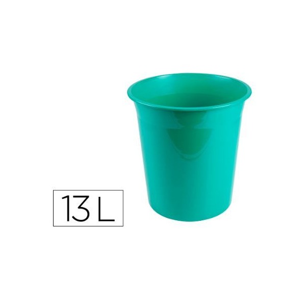 CESTO PAPEIS PLASTICO 13 LT "FECHADO" MENTA