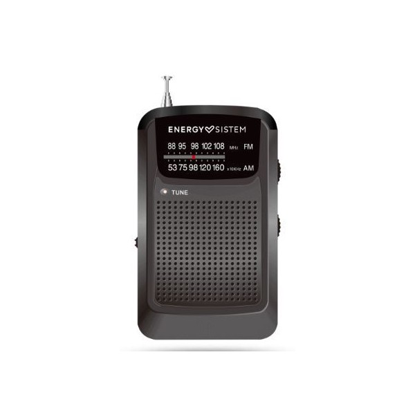 RADIO FM/AM PORTATIL A PILHAS (AAA)  ENERGY SISTEM C/ CLIP CINTURA - PRETO