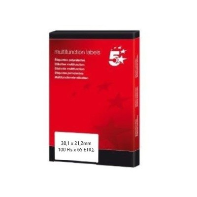 ETIQUETAS BRANCAS A4 5* 38,1x21,2mm 100FLS x 65 ETIQ.