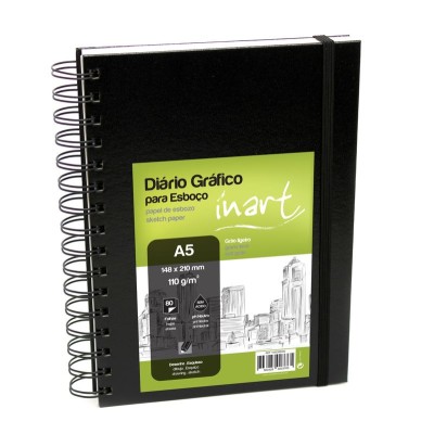 DIARIO GRAFICO ESPIRAL INART  A5 110gr. 80FLS