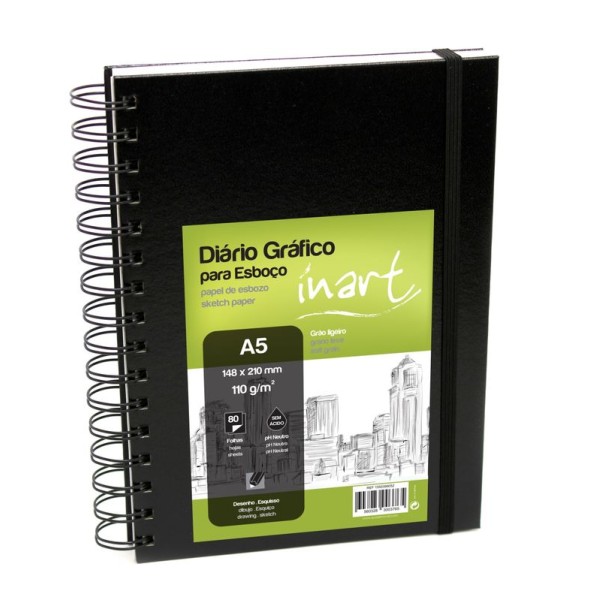 DIARIO GRAFICO ESPIRAL INART  A5 110gr. 80FLS