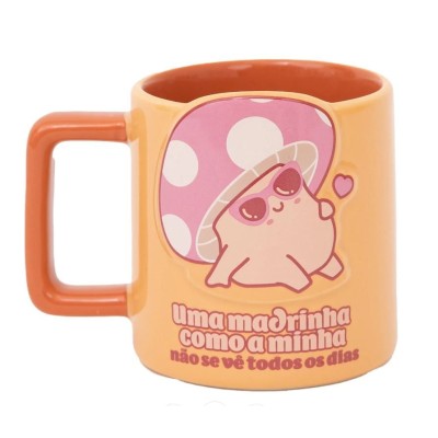 CANECA 3D MR WONDERFUL 400ML COGUMELO - UMA MADRINHA COMO A MINHA NÃO SE VÊ TODOS OS DIAS