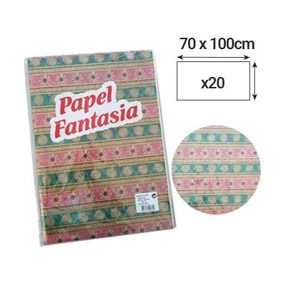 20 x FOLHAS PAPEL FANTASIA 70x100cm  