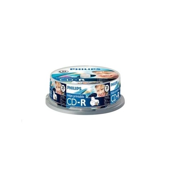 CD-R PHILIPS 700MB 52x 80MIN CAKE 25unid. (IMPRIMIVEIS)