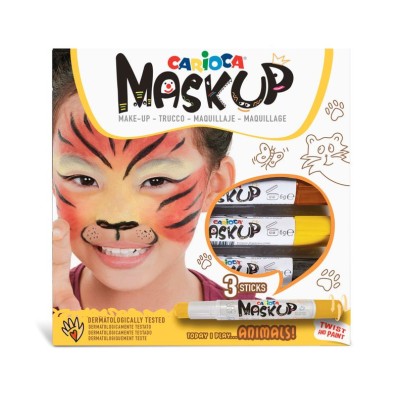 PINTURA FACIAL CARIOCA MASK UP 3 CORES - ANIMAIS