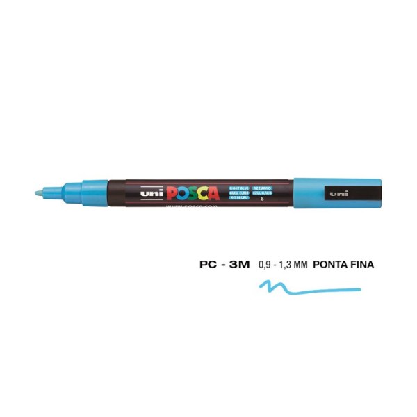 MARCADOR UNIBALL POSCA PC3M 0,9mm AZUL CLARO