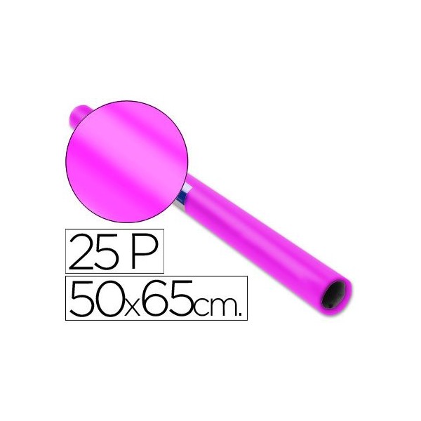 ROLO PAPEL LUSTRO 50x65cm 25FLS MAGENTA