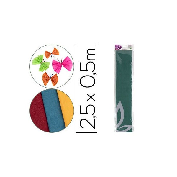 PAPEL CREPE 0,50x2,5MT VERDE