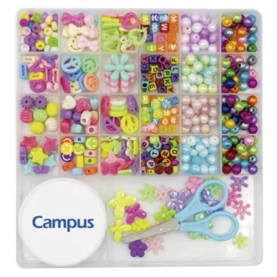CAIXA C/ DIVERSAS MISSANGAS + FIO E TESOURA  - CORES SORTIDAS