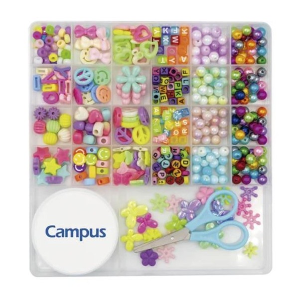 CAIXA C/ DIVERSAS MISSANGAS + FIO E TESOURA  - CORES SORTIDAS