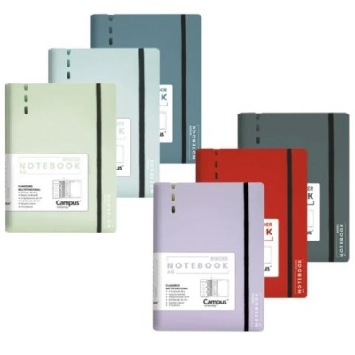 CADERNO MULTIFUNCIONAL A7 C/ ARGOLAS CAPA PP C/ RECARGA PAPEL - CORES SORTIDAS