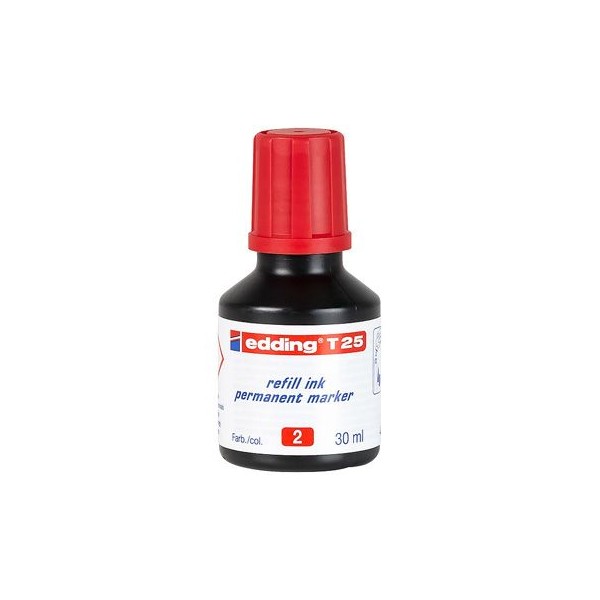 FRASCO TINTA EDDING (RECARGA P/ MARCADORES)  30ML VERMELHO