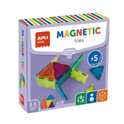 JOGO APLI C/ 18 FORMAS GEOMETRICAS MAGNETICAS 
