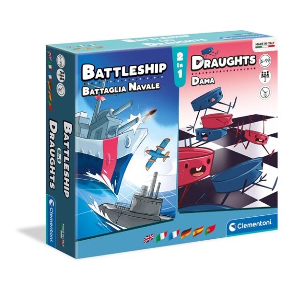 JOGO CLEMENTONI BATALHA NAVAL + JOGO DE DAMAS