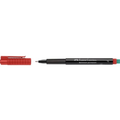 MARCADOR ACETATO PERMANENTE FABER-CASTELL 0.6MM F VERMELHO