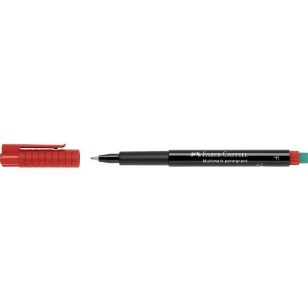MARCADOR ACETATO PERMANENTE FABER-CASTELL 0.6MM F VERMELHO