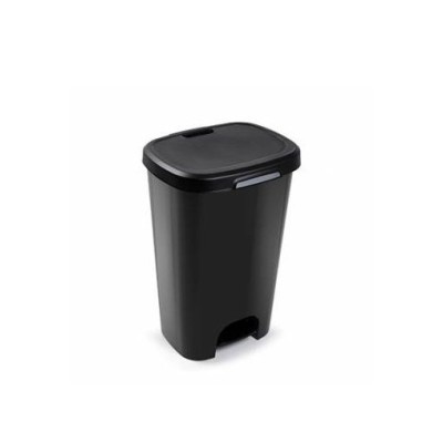 CONTENTOR / BALDE  PAPEIS PLASTICO C/PEDAL 50 LITROS PRETO
