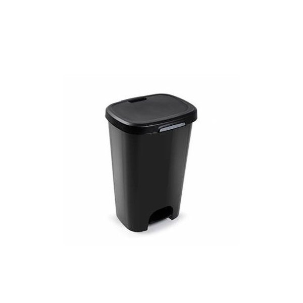 CONTENTOR / BALDE  PAPEIS PLASTICO C/PEDAL 50 LITROS PRETO