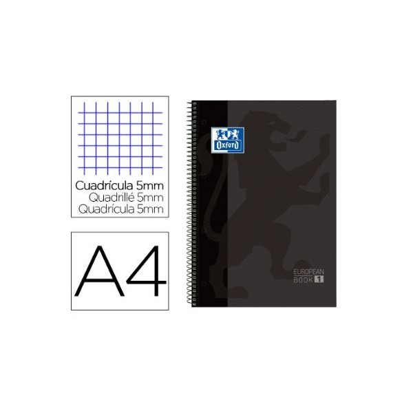 CADERNO ESPIRAL CAPA DURA OXFORD E BOOK 1 A4 80FLS 90gr. QUADRICULADO CINZA