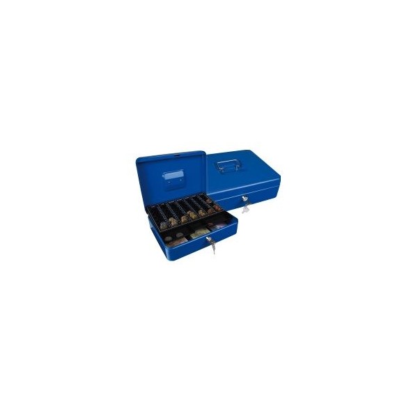 COFRE DINHEIRO COM BANDEJA PARA MOEDAS QC 300x90x240mm AZUL
