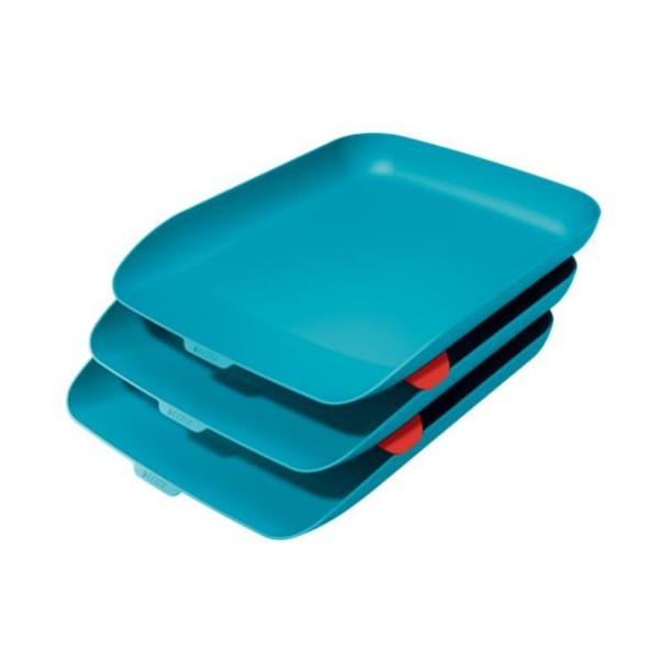 TABULEIRO DE  SECRETARIA LEITZ COSY  CONJUNTO DE  3 TABULEIROS AZUL CALMO