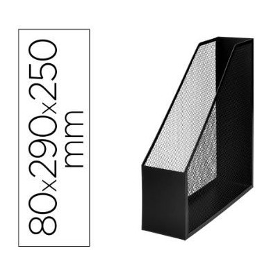 PORTA REVISTAS METALICO REDE 290x250x80mm PRETO