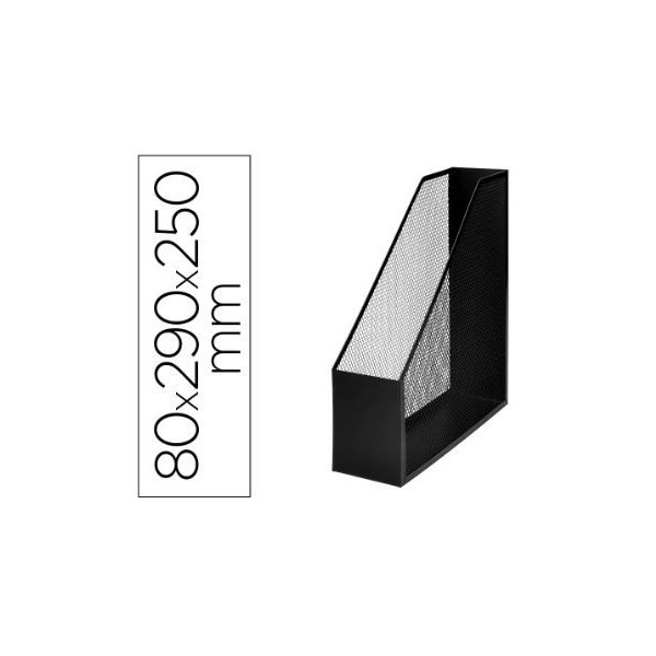 PORTA REVISTAS METALICO REDE 290x250x80mm PRETO