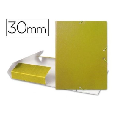 PASTA / CAPA PROJETOS CARTAO FIBRA C/ ABAS C/  ELASTICO L 30mm AMARELA