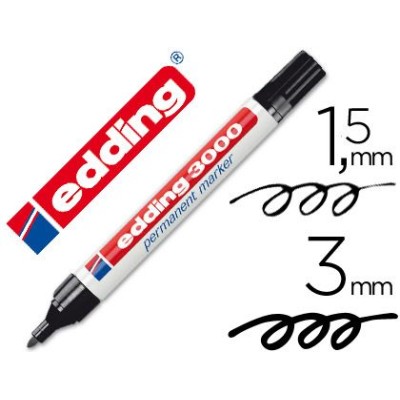MARCADOR PERMANENTE EDDING 3000 PT-CN 1,5-3MM PRETO