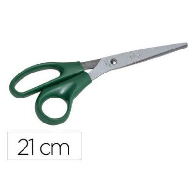 TESOURA INOX 20.4 / 21CM / 8" / FAIBO C/ PEGA PLASTICO -  VERDE