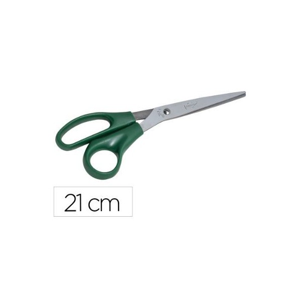 TESOURA INOX 20.4 / 21CM / 8" / FAIBO C/ PEGA PLASTICO -  VERDE