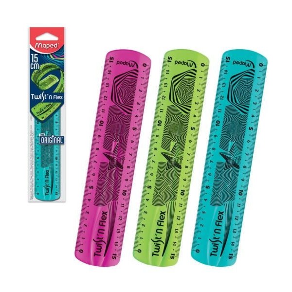 REGUA FLEXIVEL MAPED TWIST FLEX 15CM CORES SORTIDAS