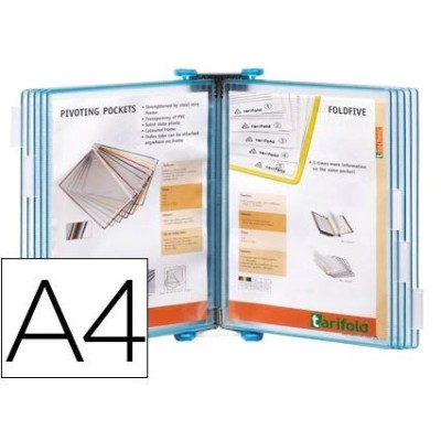 PORTA CATALOGO PAREDE A4  PP TARIFOLD C/ 10 BOLSAS AZUIS