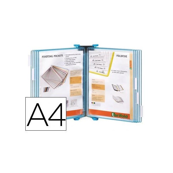 PORTA CATALOGO PAREDE A4  PP TARIFOLD C/ 10 BOLSAS AZUIS