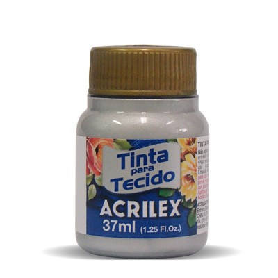 FRASCO TINTA TECIDO ACRILEX 37ML PRATA 533