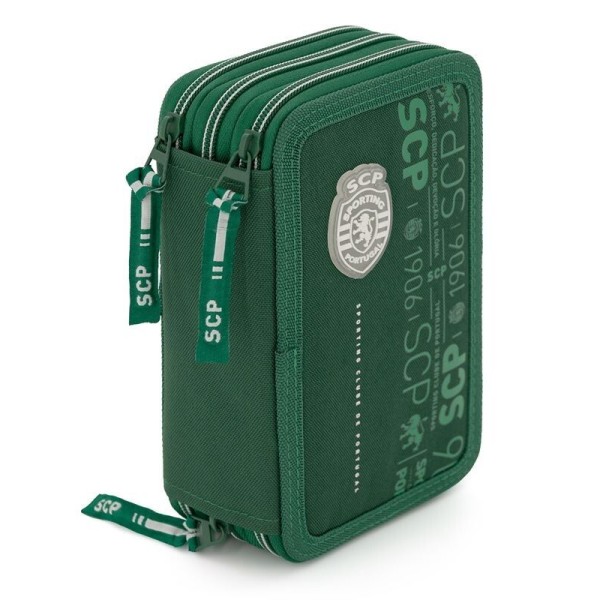 ESTOJO ESCOLAR SPORTING CLUBE PORTUGAL TRIPLO C/ 44 PECAS SORTIDO