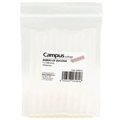 BLISTER C/ 10 RECARGAS EM BARRAS  "CAMPUS"  7/8mm X 10cm  P/ PISTOLA COLA QUENTE