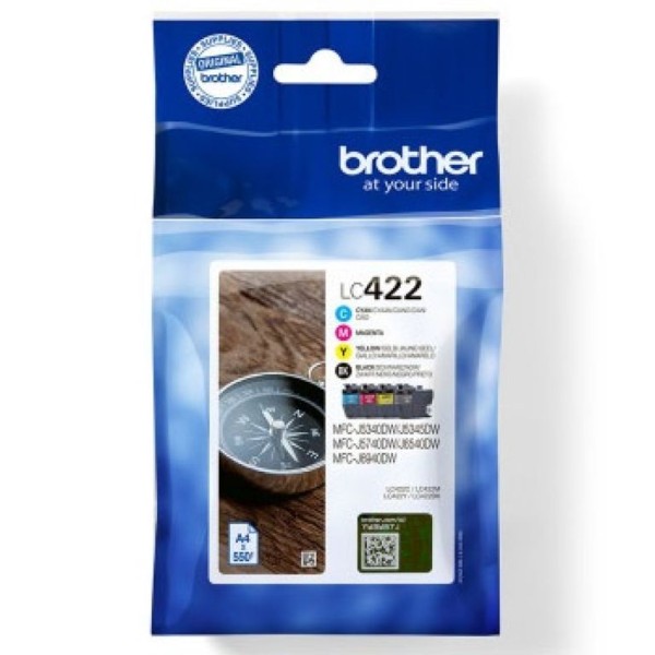 KIT 4 TINTEIROS BROTHER LC422 (BK/C/M/Y) ORIGINAL