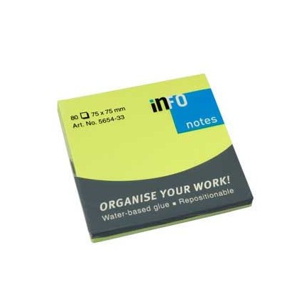 POST IT INFONOTES 75x75mm 80FLS VERDE FORTE
