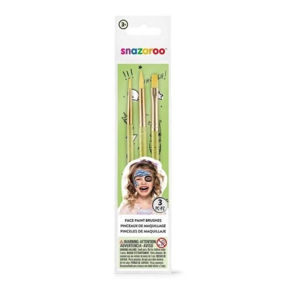 BLISTER C/ 3x PINCEIS MAQUILHAGEM P/ PINTURA FACIAL