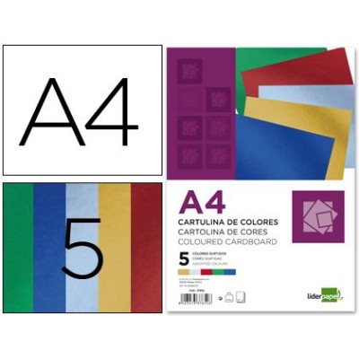 CARTOLINA A4 235/240/250gr. METALIZADO 10FLS x 5 CORES PACK_50