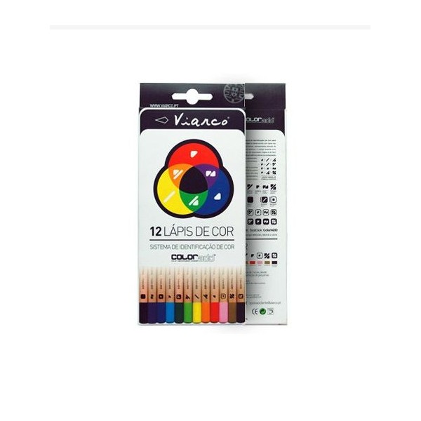 LAPIS DE CORES VIARCO COLOR ADD PARA DALTONICOS  12CORES