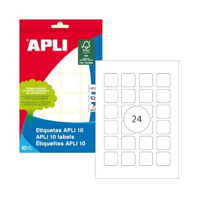 ETIQUETAS APLI  24x24mm  A5 10FLS x 24 ETIQ