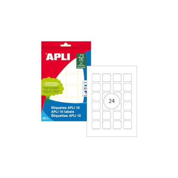 ETIQUETAS APLI  24x24mm  A5 10FLS x 24 ETIQ