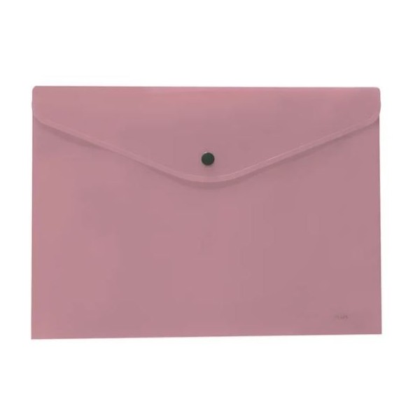 BOLSA ENVELOPE A4 PLASTICO C/FECHO MOLA/VELCRO ROSA