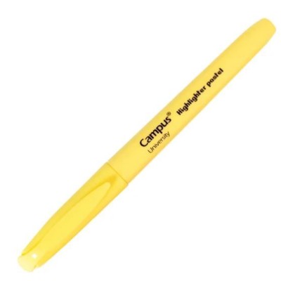 MARCADOR FLUORESCENTE CAMPUS PLUS UNIVERSITY "FINO" AMARELO PASTEL